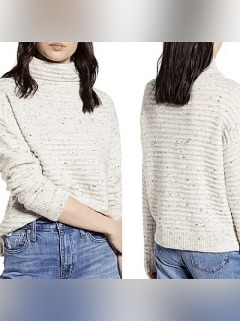 Madewell Belmont Mock Neck Sweater Size XS Snow